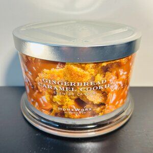 HomeWorx by Slatkin Gingerbread Caramel Cookie 4-Wick 18oz Candle NEW